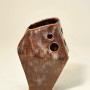 SKU: 13001-v Vertical container with dark red/blue glaze and cream accents