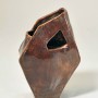 SKU: 13002-v Vertical container with dark red/blue glaze and cream accents