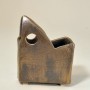 SKU: 13003-v Vertical container with metallic bronze/gold glaze