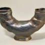 SKU: 13006-h Horizontal container with metallic bronze/gold glaze