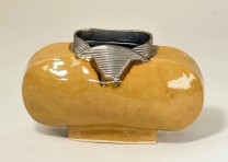 SKU: 13010-h Horizontal container with gold and metallic glaze