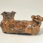 SKU: 13019-h Horizontal container with tan/brown glaze