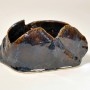 SKU: 13022-h Horizontal container with gloss blue and brown glazes