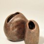 SKU: 13031-v A pair of vertical containers with maroon and black glaze