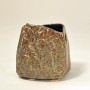 SKU: 13034-v Vertical container with textured iron / metallic grey glaze